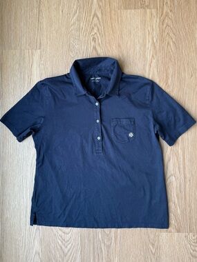 Tory Burch Sport Navy Polo Shirt | Women’s XL | Classic Logo Preppy Top